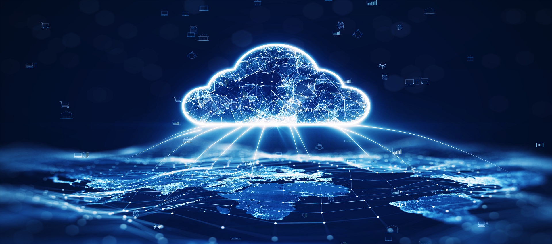 Data transfer and cloud computing technology concept
